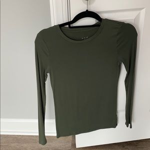 Soft long sleeve olive green tee